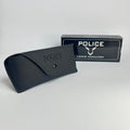 Police Matte Black Leather Glasses Case