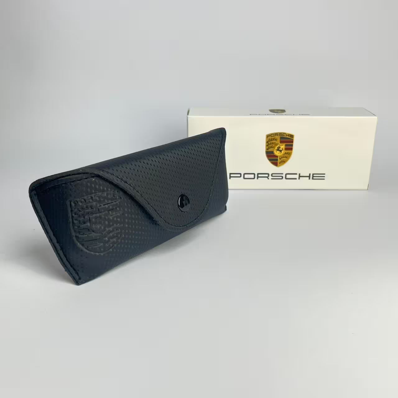 Porsche Design Black Textured Embossed Leather Protective Case