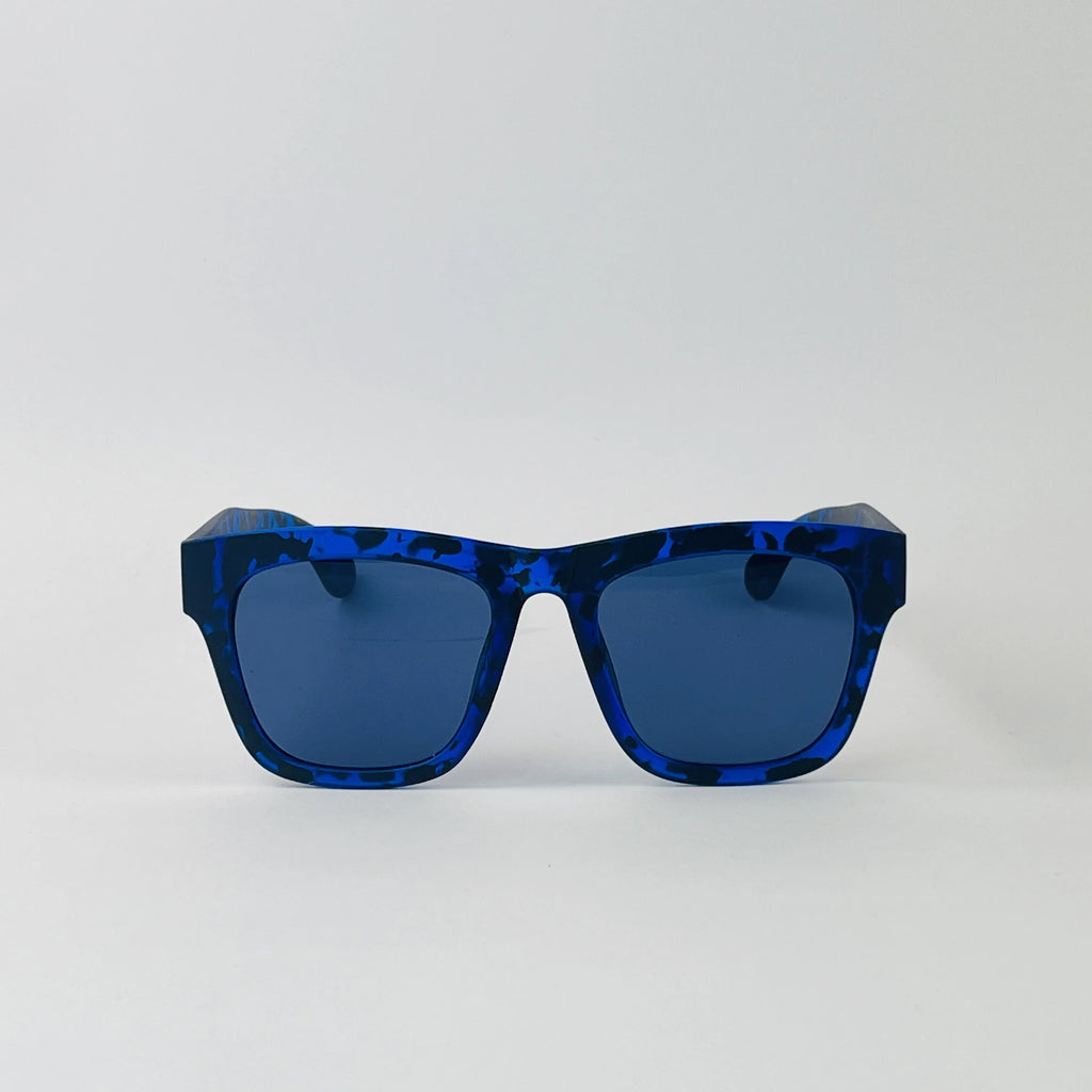 Blue Luxe Square Plastic Sunglasses