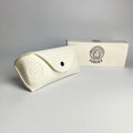 Versace White Textured Leather Protective Glasses Case